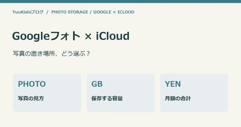 Googleフォト × iCloud：写真の置き場所、どう選ぶ？