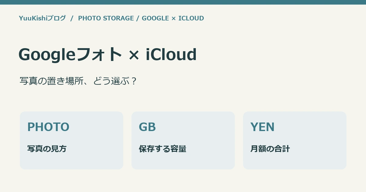 Googleフォト × iCloud:写真の置き場所、どう選ぶ?