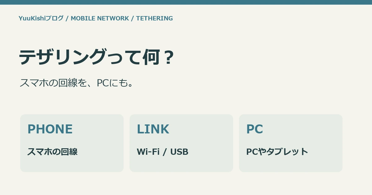 テザリングって何?:スマホの回線を、PCにも。