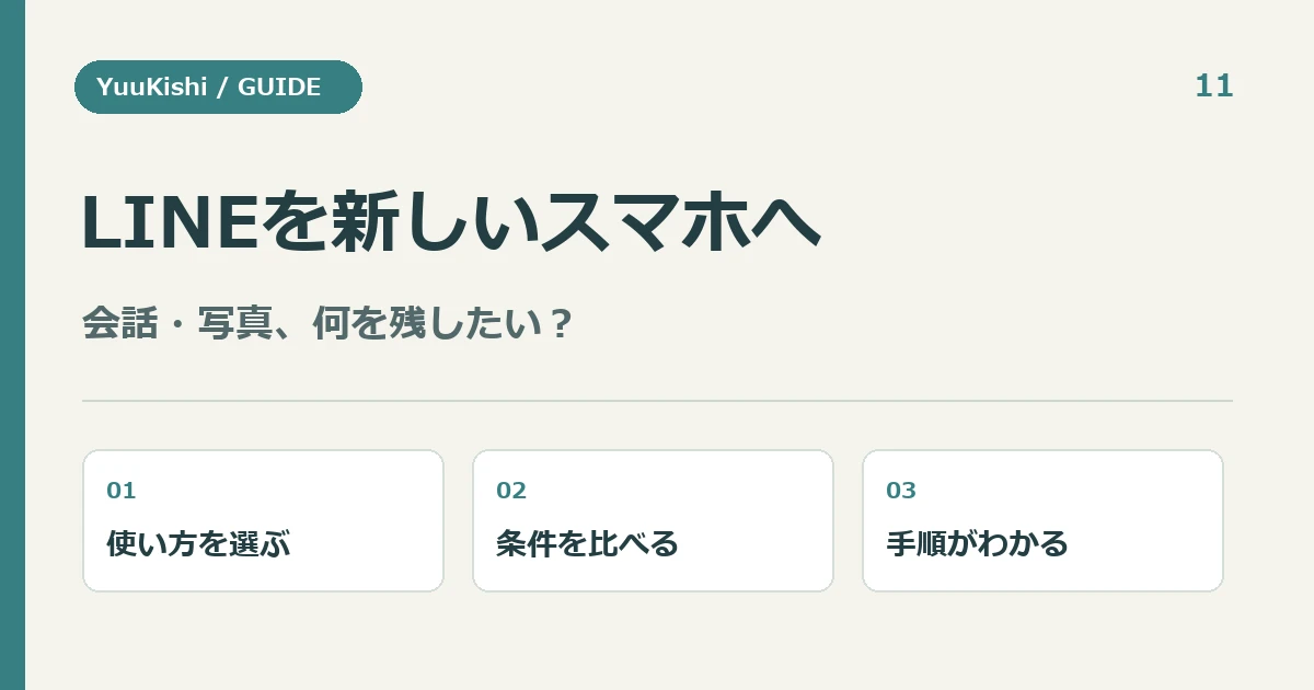 LINEを新しいスマホへ — 会話・写真、何を残したい?