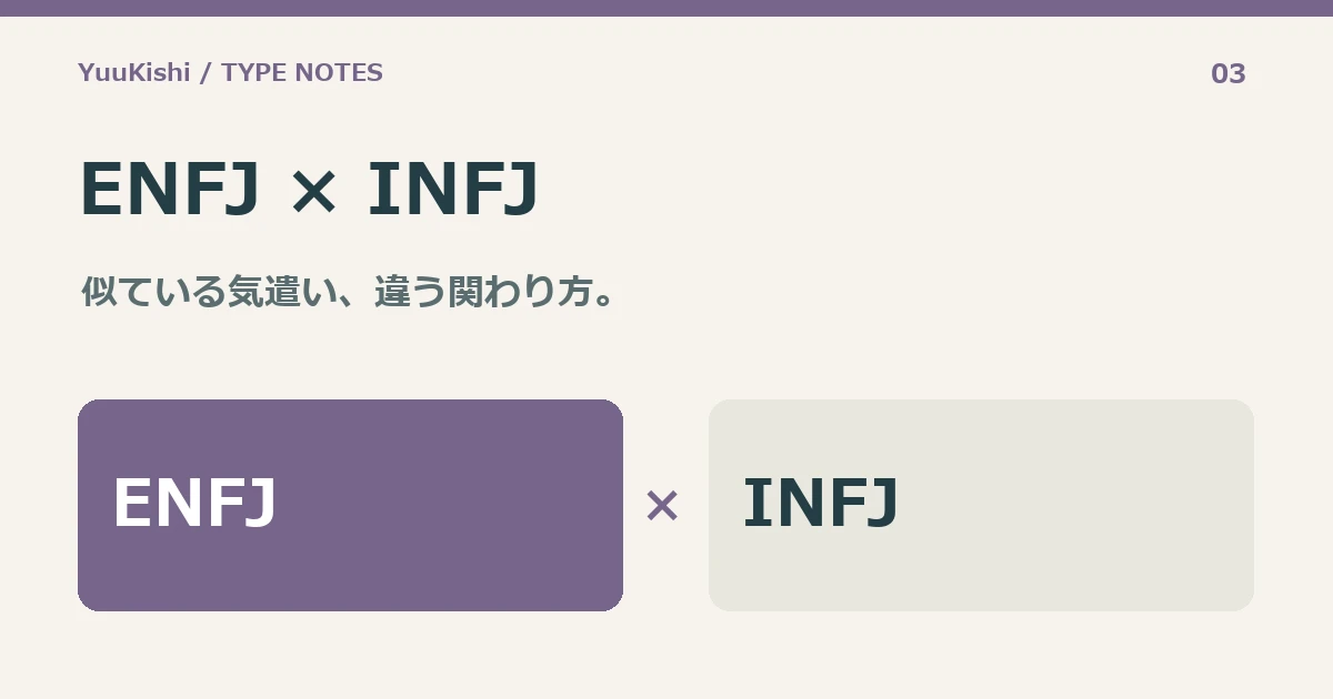 ENFJ × INFJ — 似ている気遣い、違う関わり方。