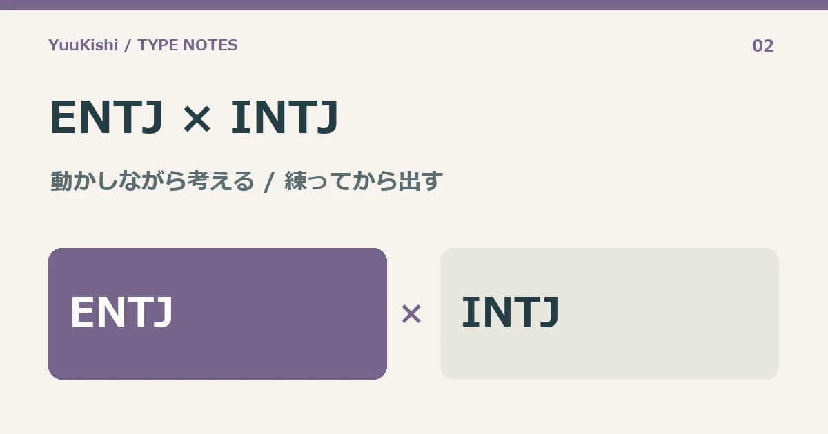 ENTJ × INTJ — 動かしながら考える / 練ってから出す