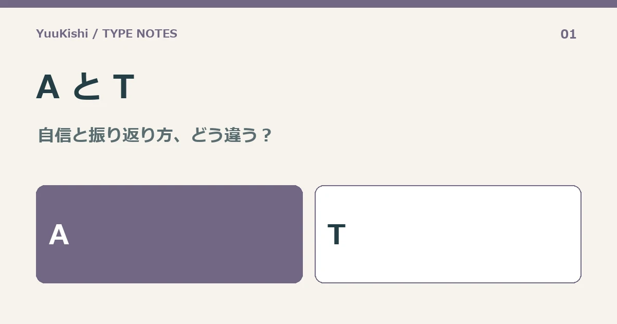 A と T — 自信と振り返り方、どう違う？