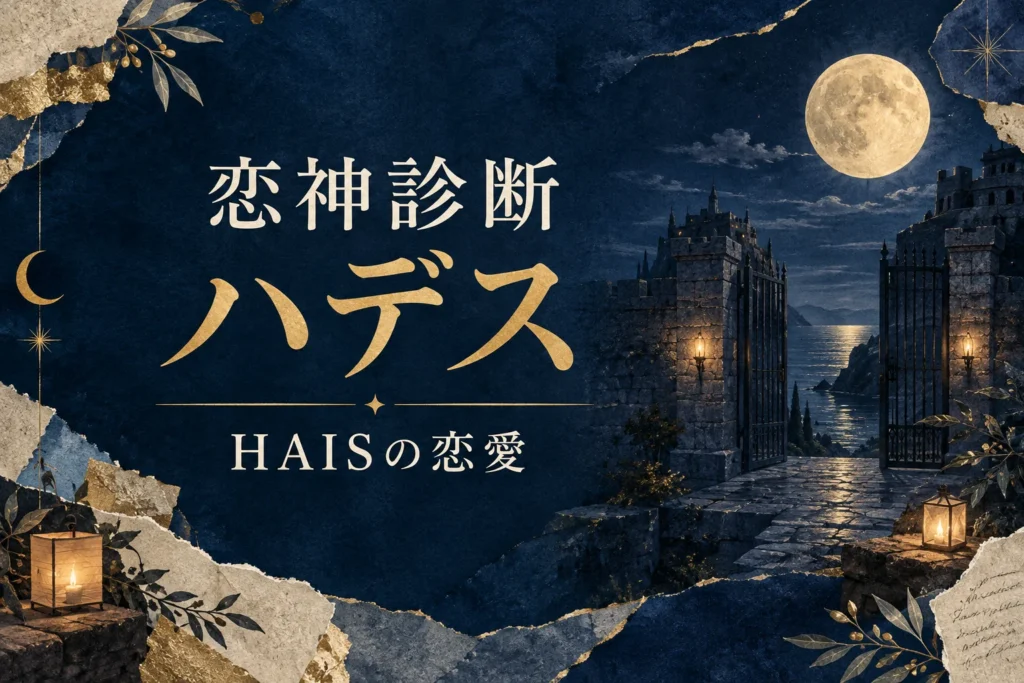 恋神診断ハデス・HAISの恋愛。藍色の城門と小さな灯りのイメージ