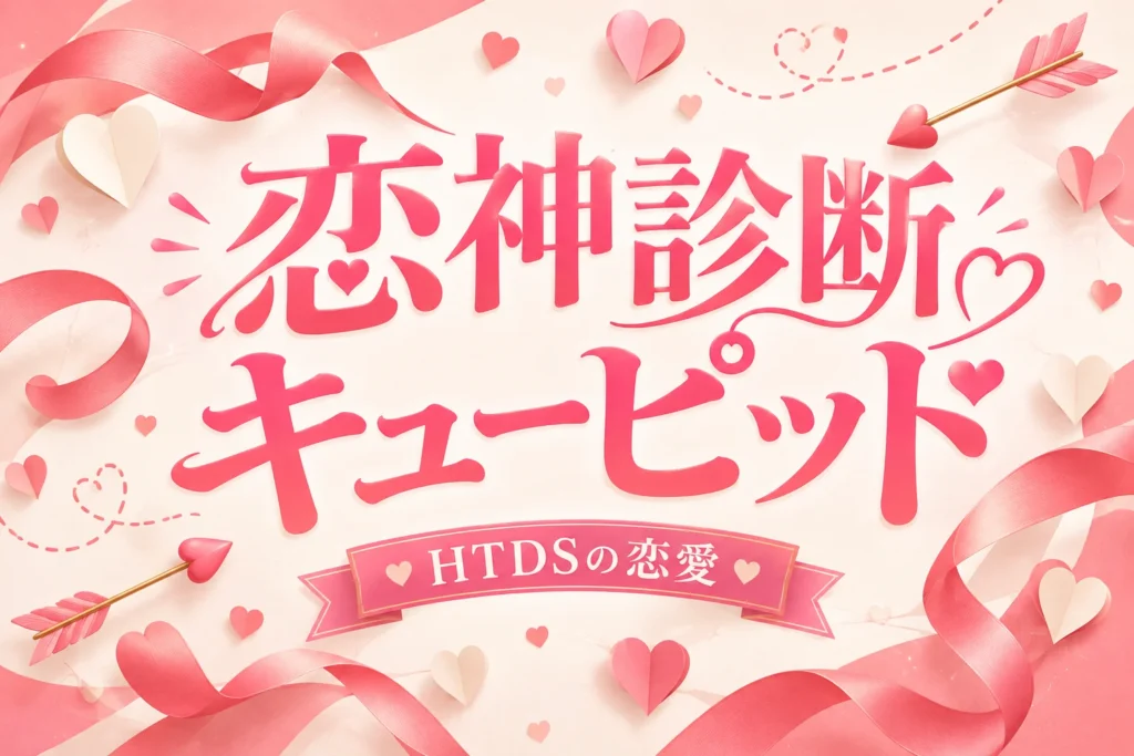恋神診断キューピッド・HTDSの恋愛。ハートと矢を配した表紙