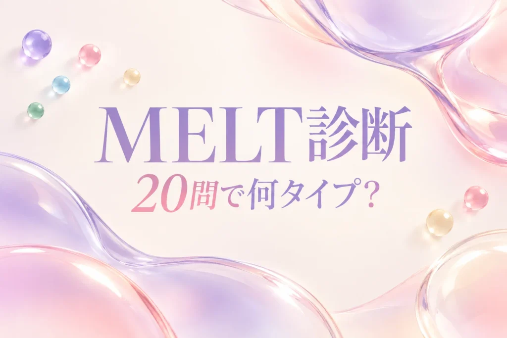MELT診断。20問の診断を紹介する抽象的な表紙