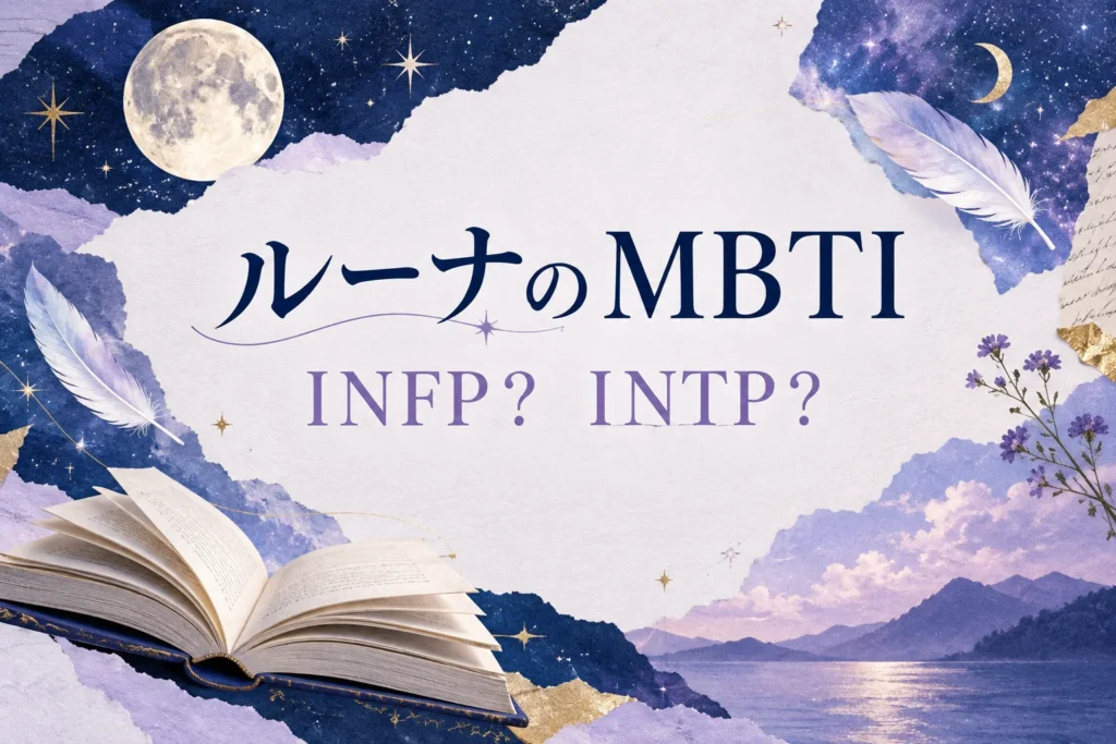 ルーナのMBTIをINFP・INTPで比較する月と本のイラスト